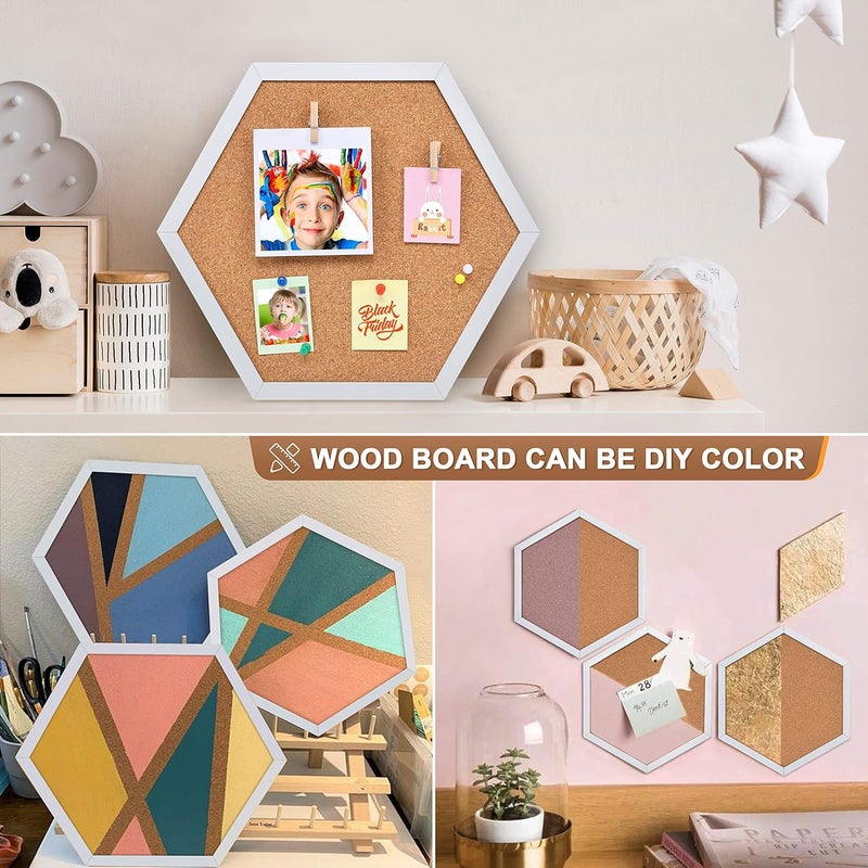 Facilife 4 Packs Cork Board,Corkboards for Wall,Small Cork Board Decorations,Cork Boards for Walls with Frame, Decorative for Office, School & Home - Image 4